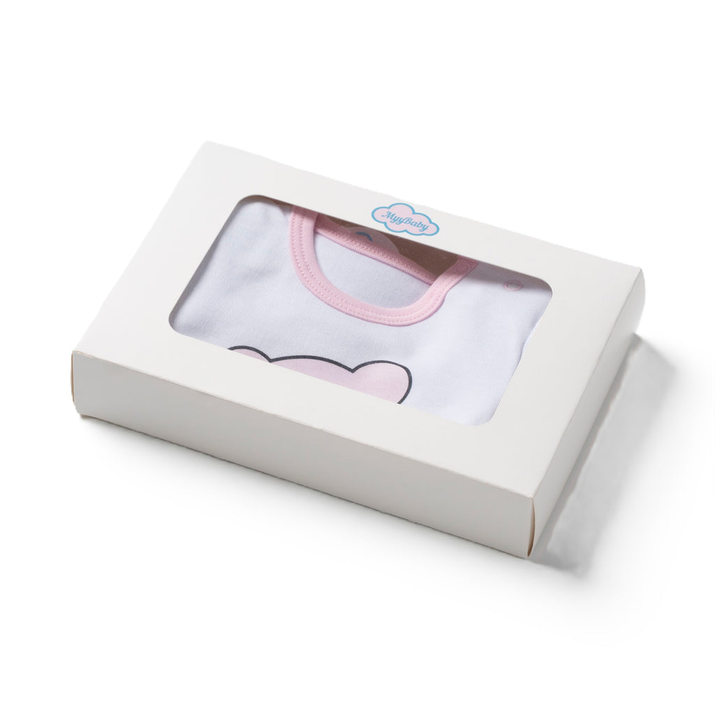 Neugeborenen Ausstattung, 100% Bio-Baumwolle OEKO-TEX STANDARD 100, Body-kurzärmlig, Body-langärmlig, 2-teiliges Geschenkset, für Mädchen