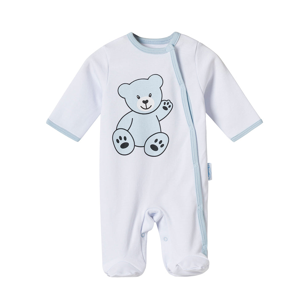13-teiliges Baby Geschenkset für die Erstausstattung bestehend aus Mütze, Fäustlinge, Füßlinge, Lätzchen, Spucktuch, Strampler, Strampler ärmellos, Cardigan, Body langärmlig, Body kurzärmlig, Kaputzenbadetuch, Waschhandschuh, Decke mit Schlaufe.  100% Bio-Baumwolle OEKO-TEX STANDARD 100. Premiumqualität. Für Jungs