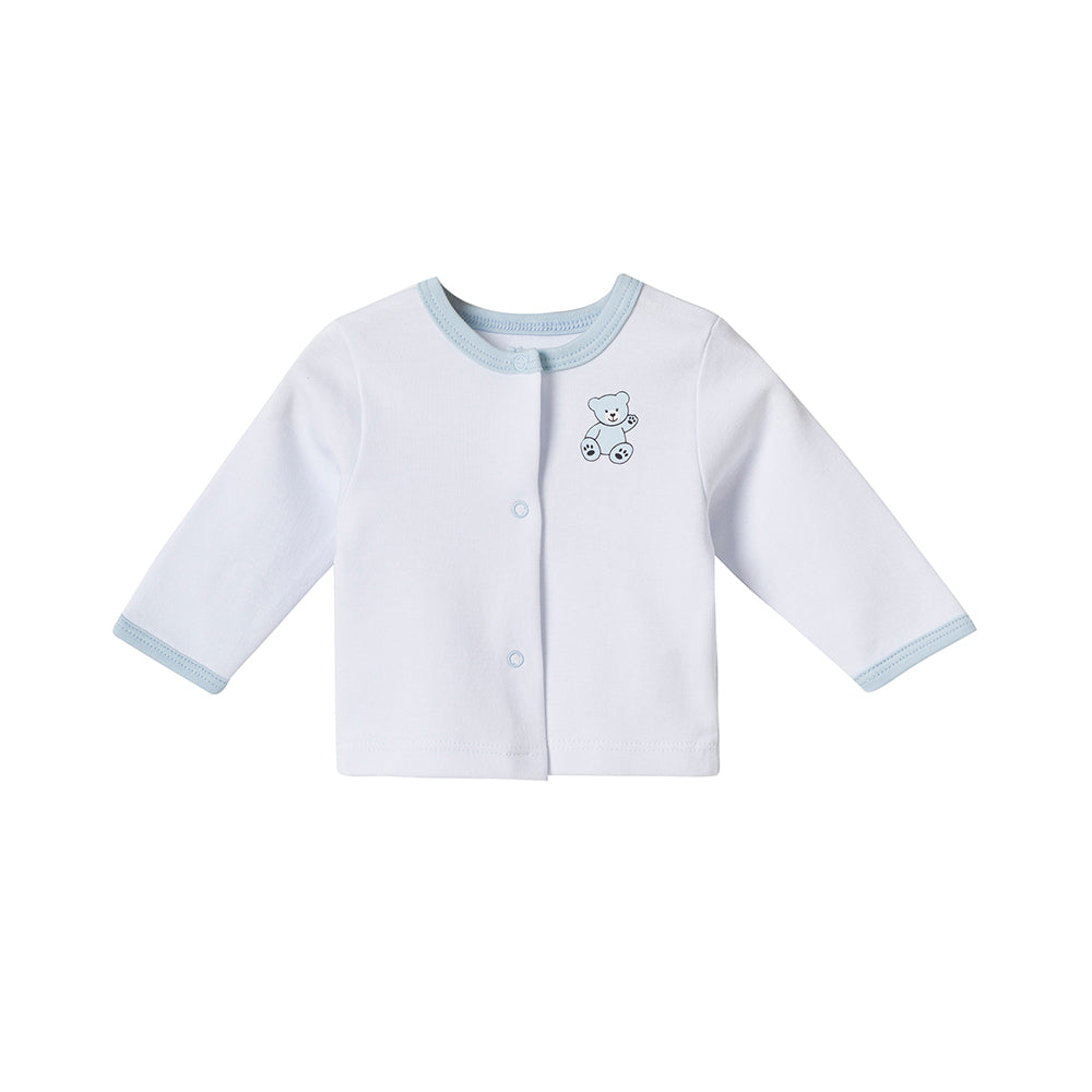 13-teiliges Baby Geschenkset für die Erstausstattung bestehend aus Mütze, Fäustlinge, Füßlinge, Lätzchen, Spucktuch, Strampler, Strampler ärmellos, Cardigan, Body langärmlig, Body kurzärmlig, Kaputzenbadetuch, Waschhandschuh, Decke mit Schlaufe.  100% Bio-Baumwolle OEKO-TEX STANDARD 100. Premiumqualität. Für Jungs