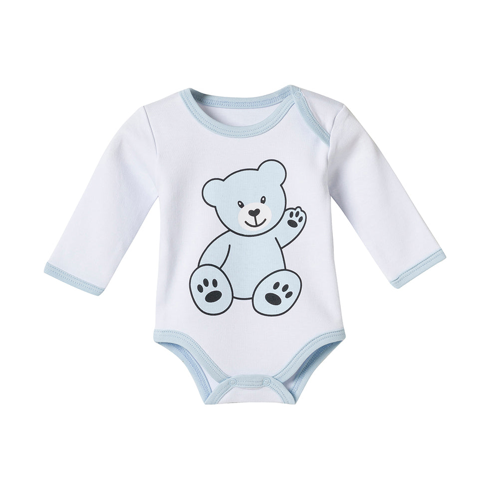 13-teiliges Baby Geschenkset für die Erstausstattung bestehend aus Mütze, Fäustlinge, Füßlinge, Lätzchen, Spucktuch, Strampler, Strampler ärmellos, Cardigan, Body langärmlig, Body kurzärmlig, Kaputzenbadetuch, Waschhandschuh, Decke mit Schlaufe.  100% Bio-Baumwolle OEKO-TEX STANDARD 100. Premiumqualität. Für Jungs