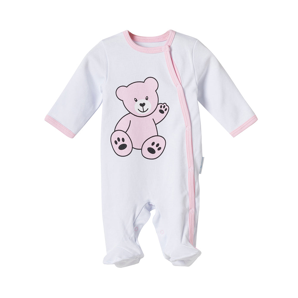 13-teiliges Baby Geschenkset für die Erstausstattung bestehend aus Mütze, Fäustlinge, Füßlinge, Lätzchen, Spucktuch, Strampler, Strampler ärmellos, Cardigan, Body langärmlig, Body kurzärmlig, Kaputzenbadetuch, Waschhandschuh, Decke mit Schlaufe.  100% Bio-Baumwolle OEKO-TEX STANDARD 100. Premiumqualität. Für Mädchen