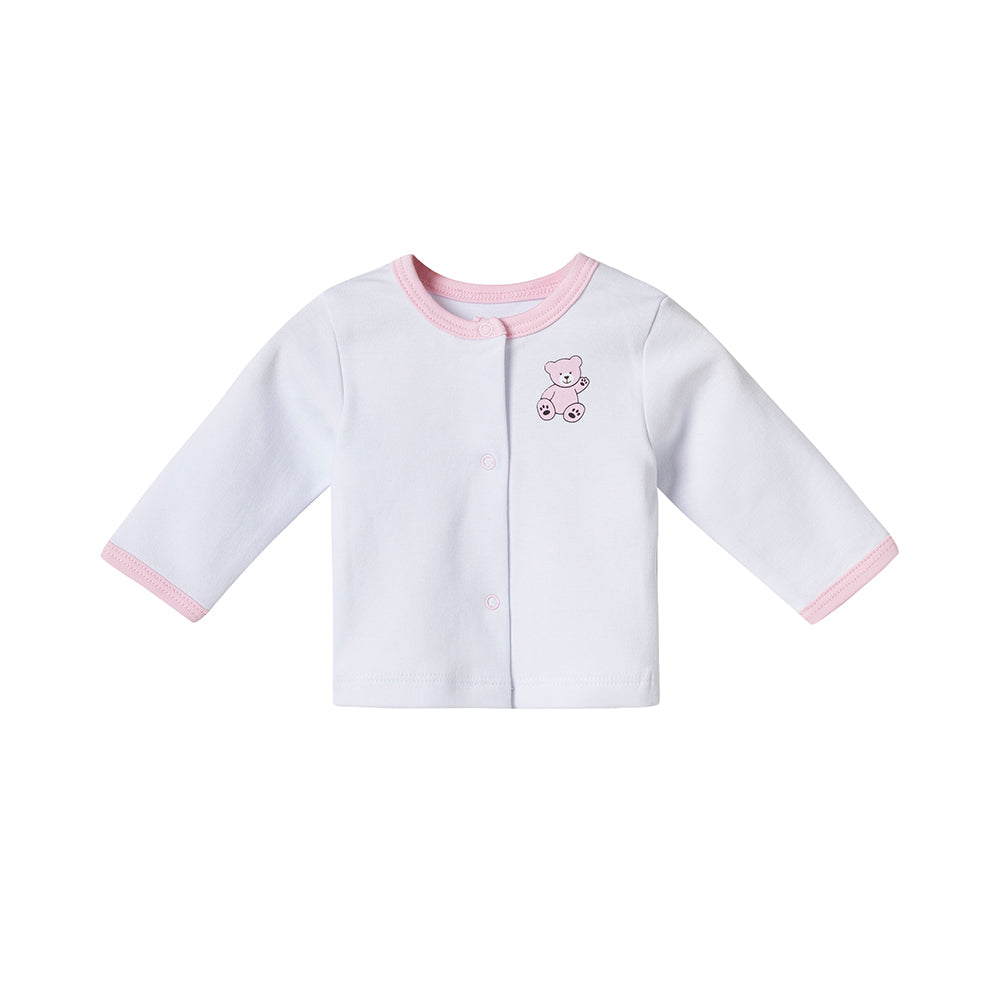 13-teiliges Baby Geschenkset für die Erstausstattung bestehend aus Mütze, Fäustlinge, Füßlinge, Lätzchen, Spucktuch, Strampler, Strampler ärmellos, Cardigan, Body langärmlig, Body kurzärmlig, Kaputzenbadetuch, Waschhandschuh, Decke mit Schlaufe.  100% Bio-Baumwolle OEKO-TEX STANDARD 100. Premiumqualität. Für Mädchen